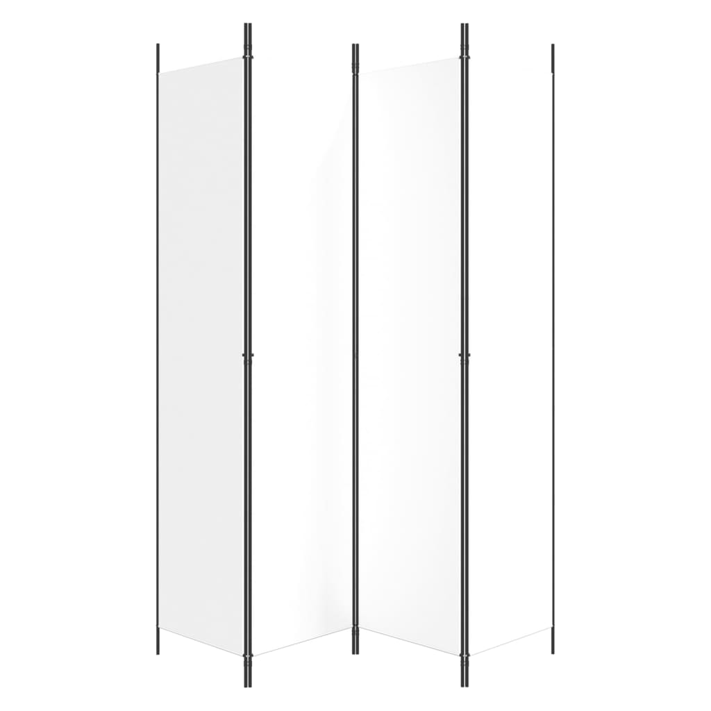 Kambario pertvara, 4 dalių, baltos spalvos, 200x220cm, audinys