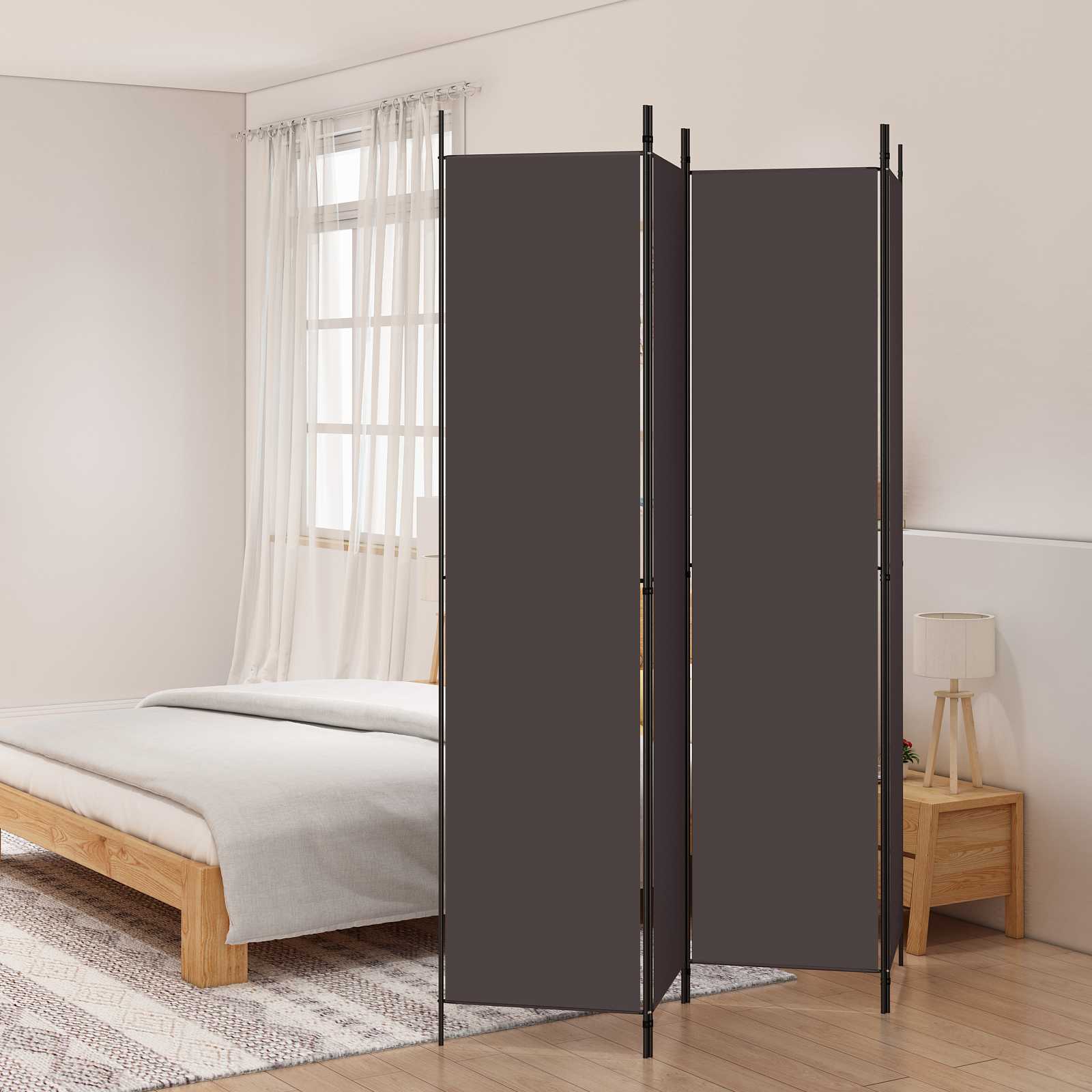 Istabas nodalītājs, 4 daļas, brūns, 200x220cm, audums