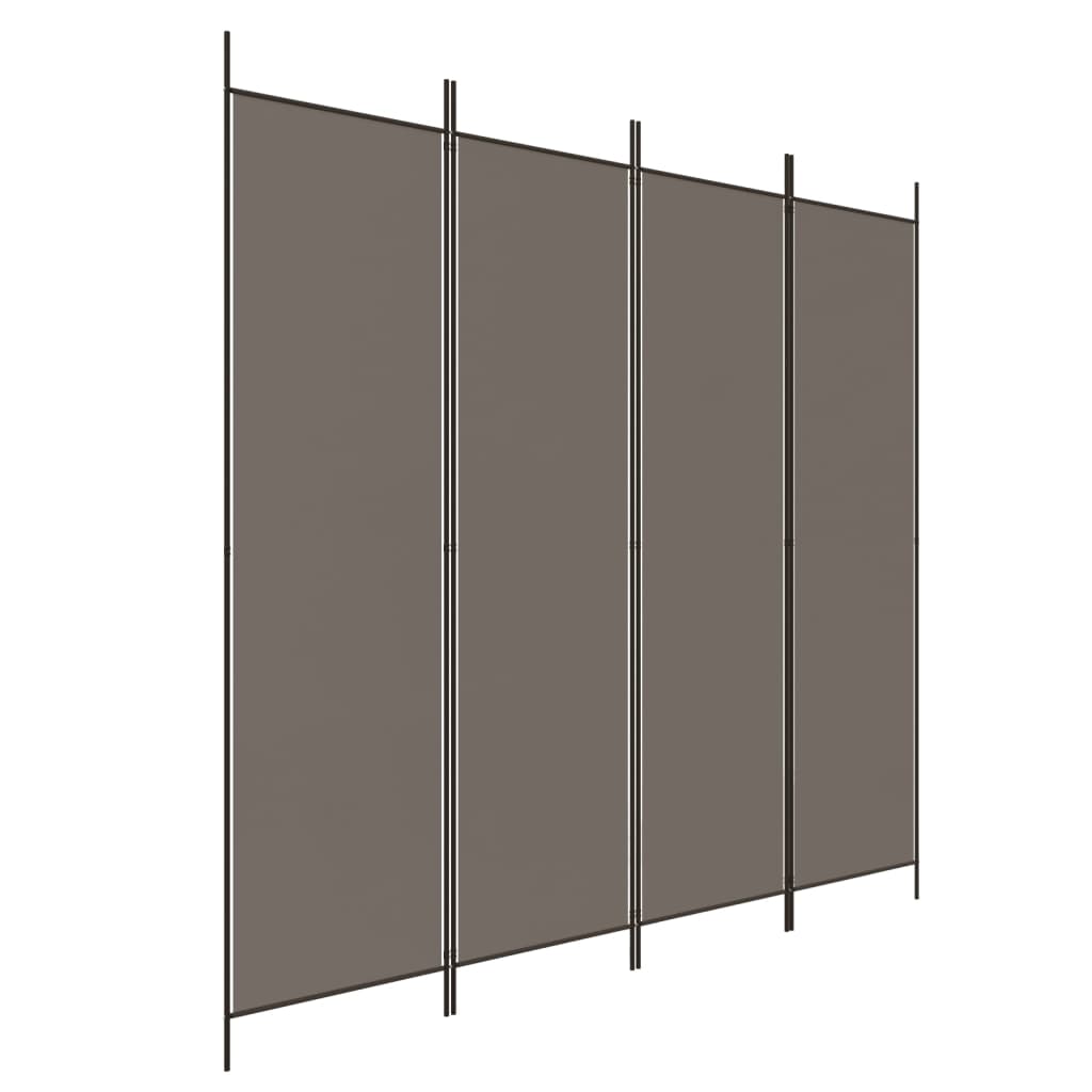 Telpas sadalītājs, 4 daļu, antracīts, 200x220cm, audums