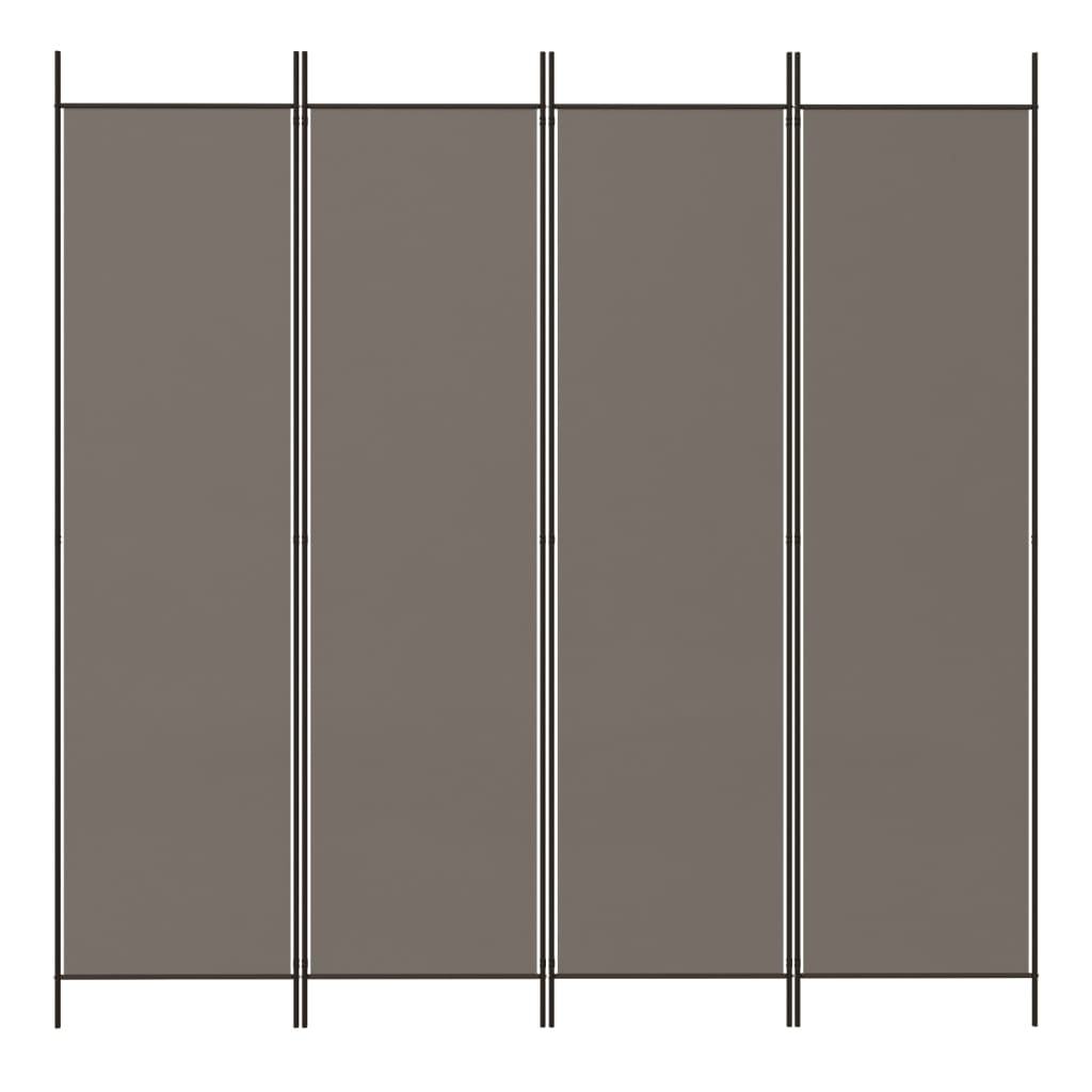 Telpas sadalītājs, 4 daļu, antracīts, 200x220cm, audums