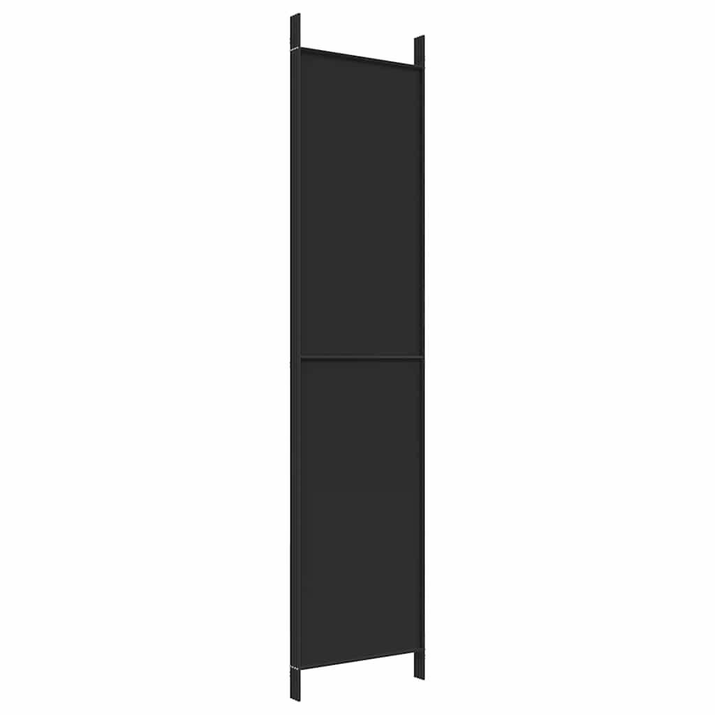 Kambario pertvara, 4 dalių, juodos spalvos, 200x220cm, audinys