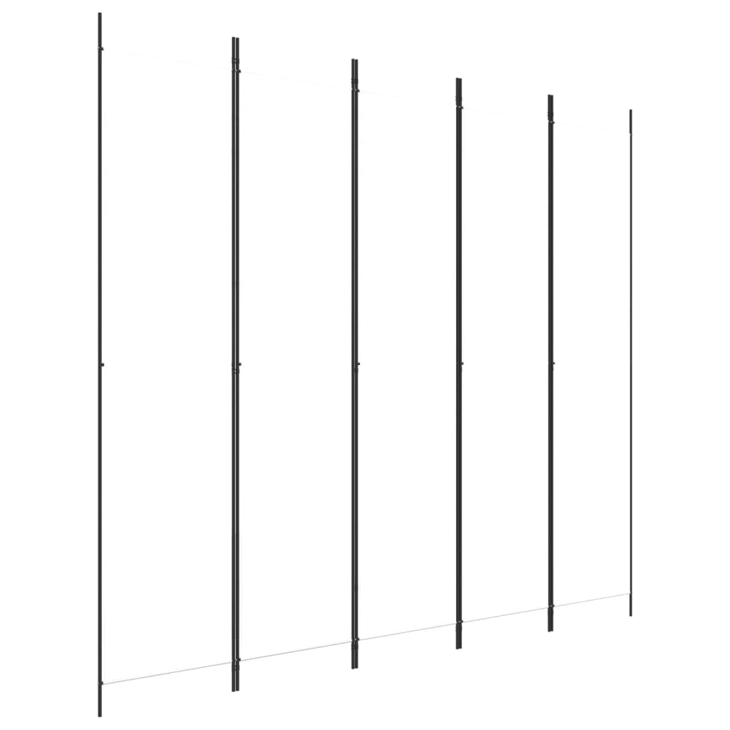 Room divider, 5 panels, white, 250x220cm, fabric