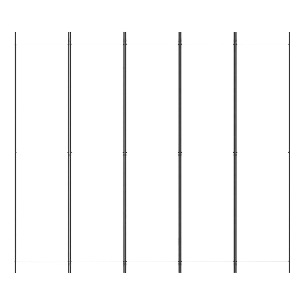 Room divider, 5 panels, white, 250x220cm, fabric