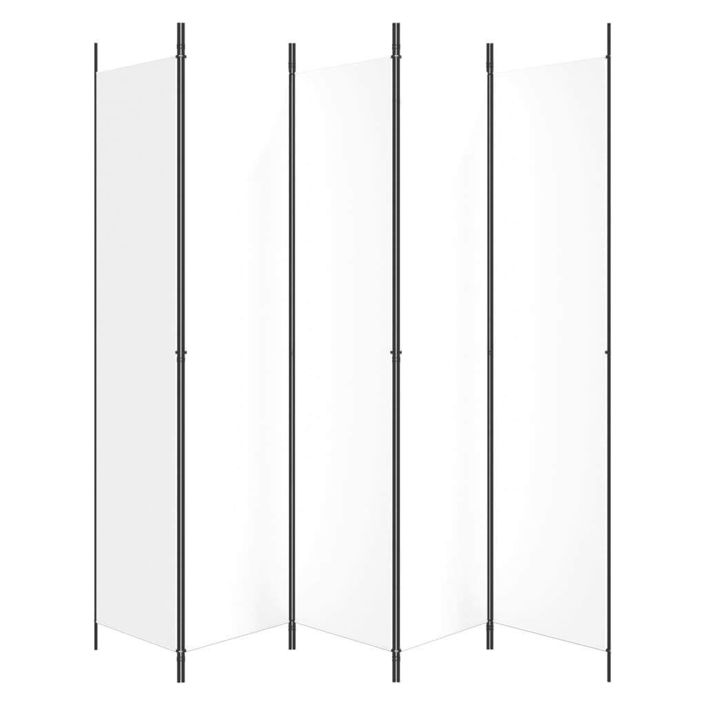 Room divider, 5 panels, white, 250x220cm, fabric