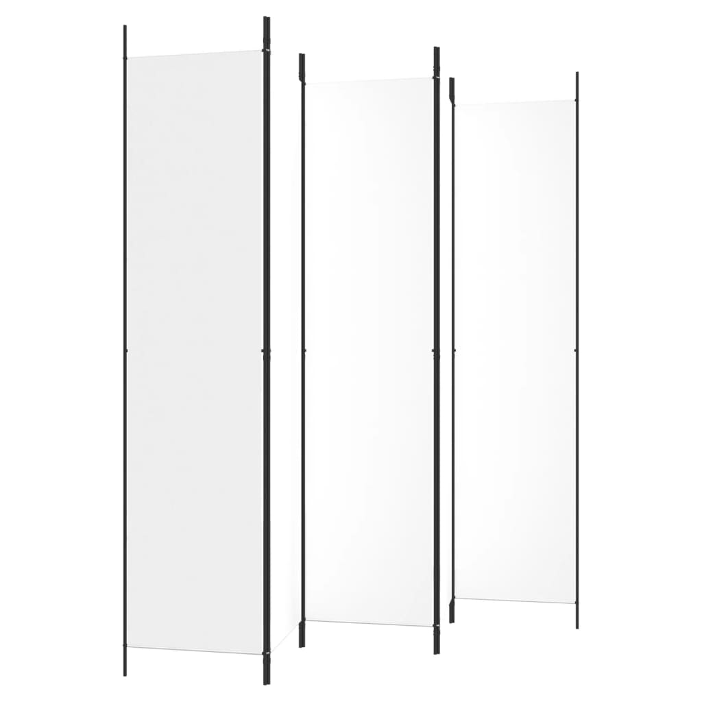 Room divider, 5 panels, white, 250x220cm, fabric