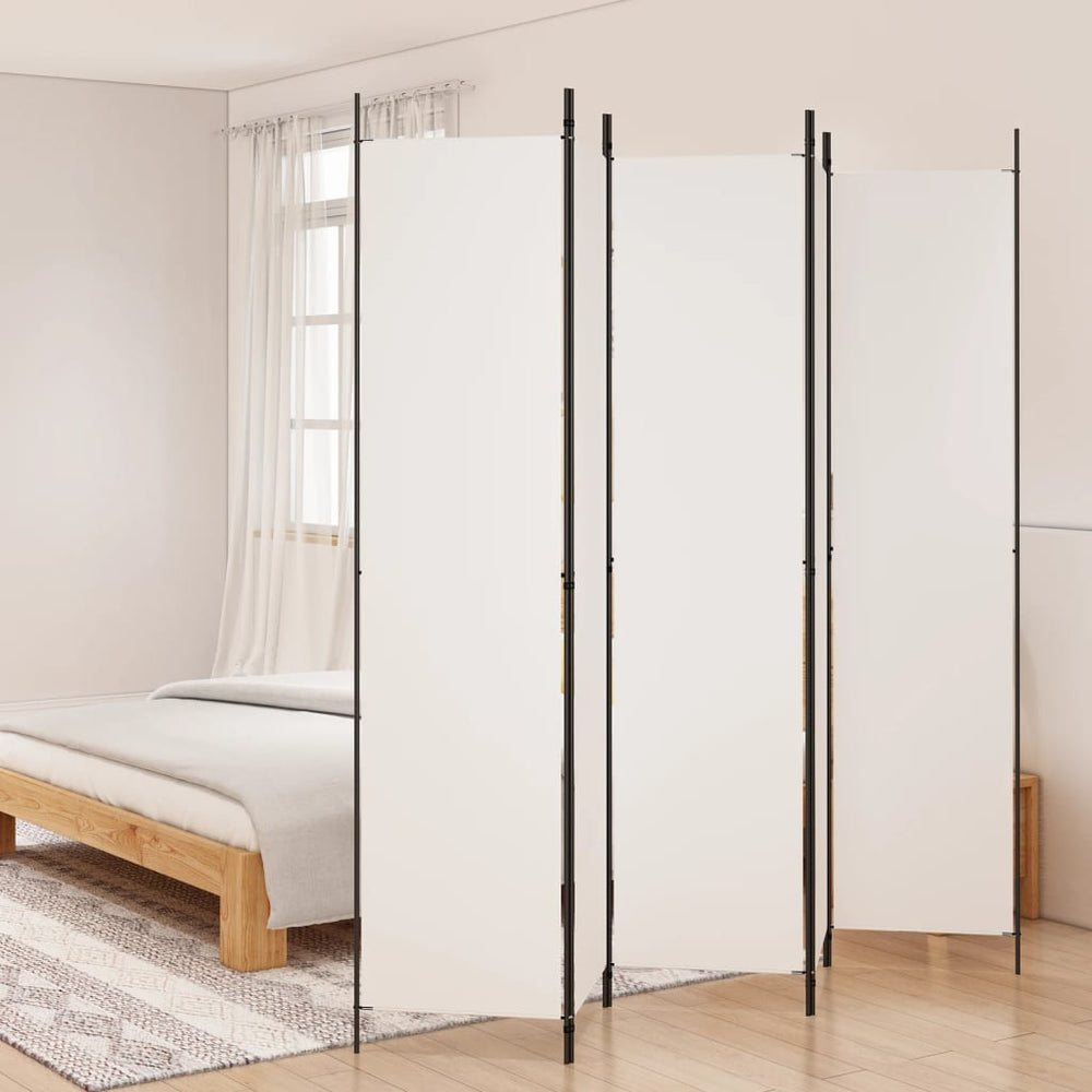 Room divider, 5 panels, white, 250x220cm, fabric