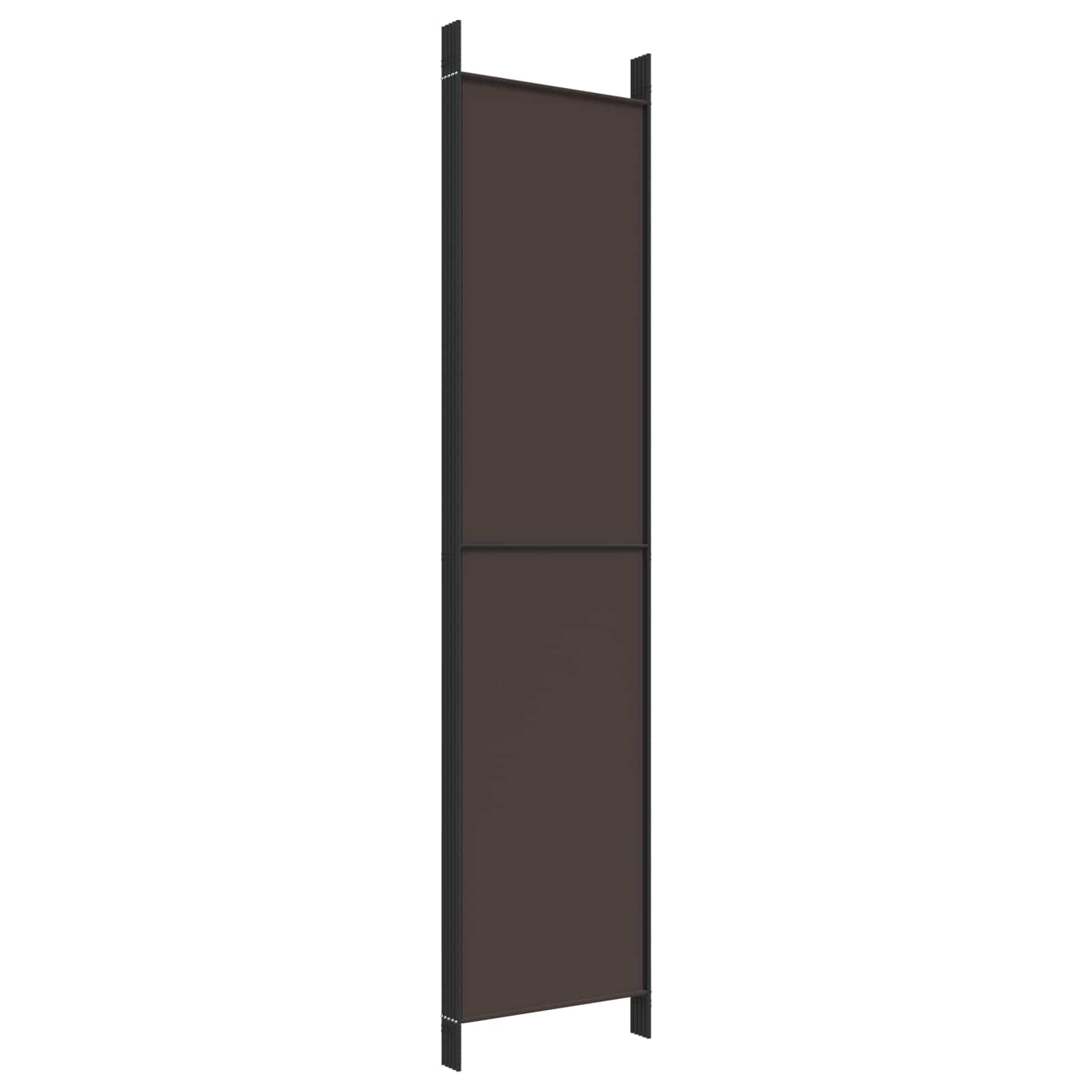Room divider, 5-panel, brown, 250x220cm, fabric