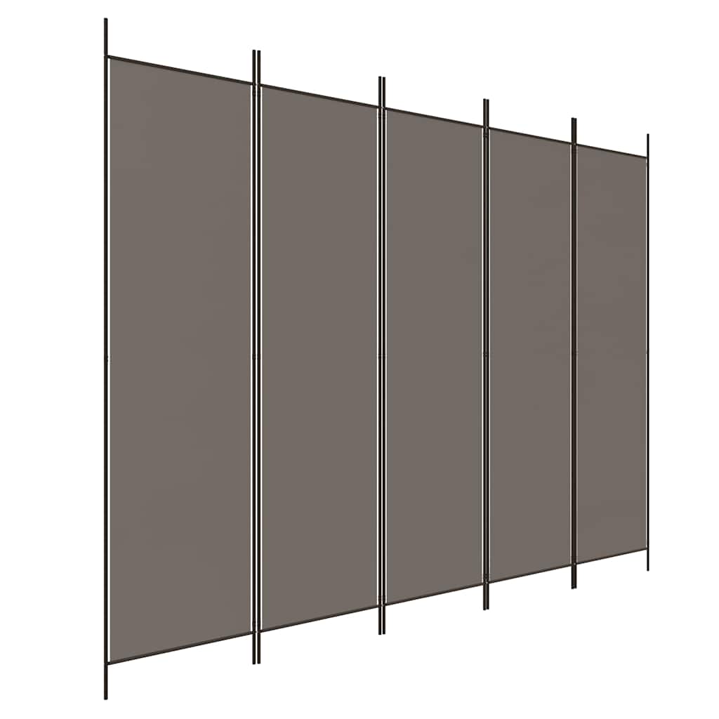 Kambario pertvara, 5 dalių, antracito, 250x220cm, audinys