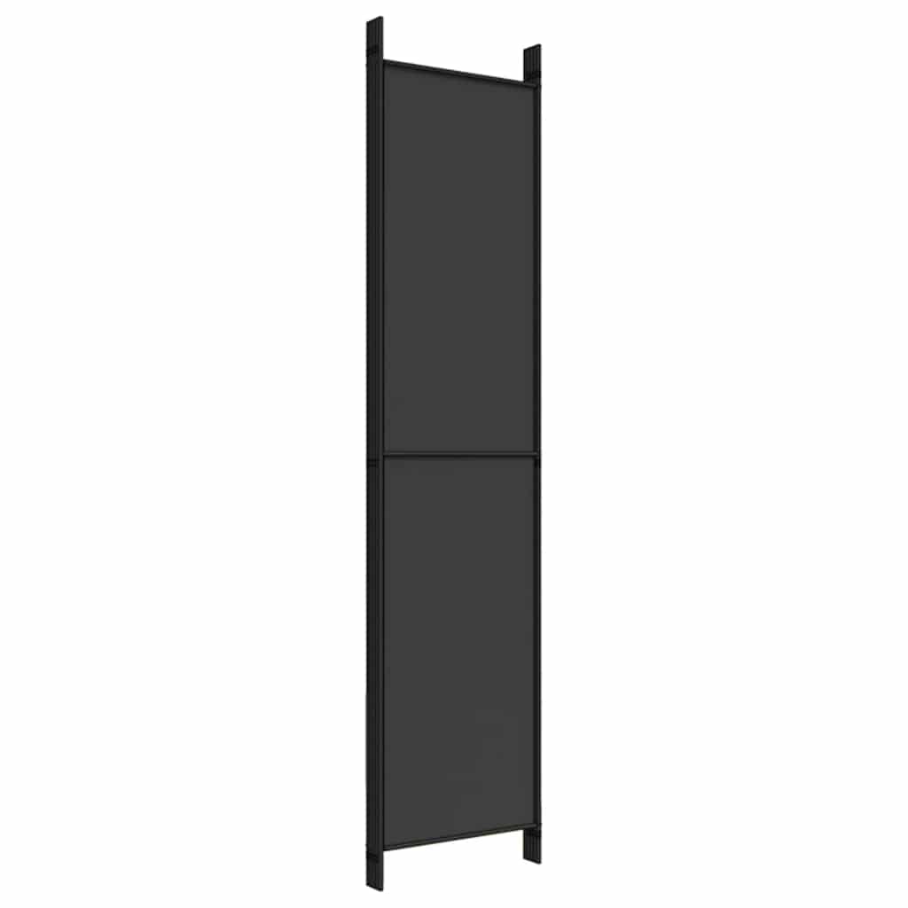 Room divider, 5-panel, black, 250x220cm, fabric