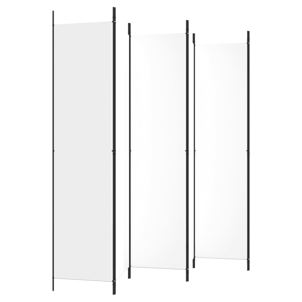 Istabas starpsiena, 6 daļas, balta, 300x220 cm, audums
