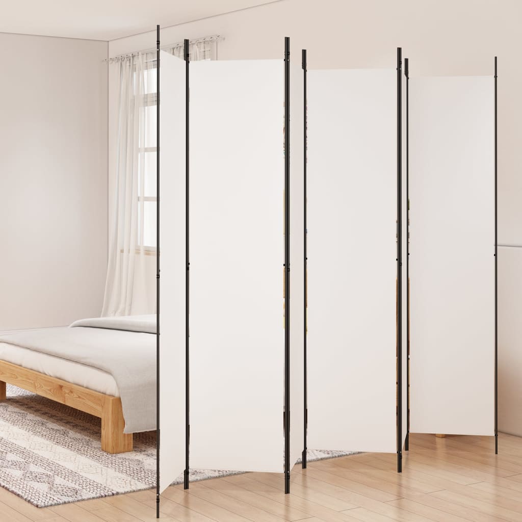 Istabas starpsiena, 6 daļas, balta, 300x220 cm, audums