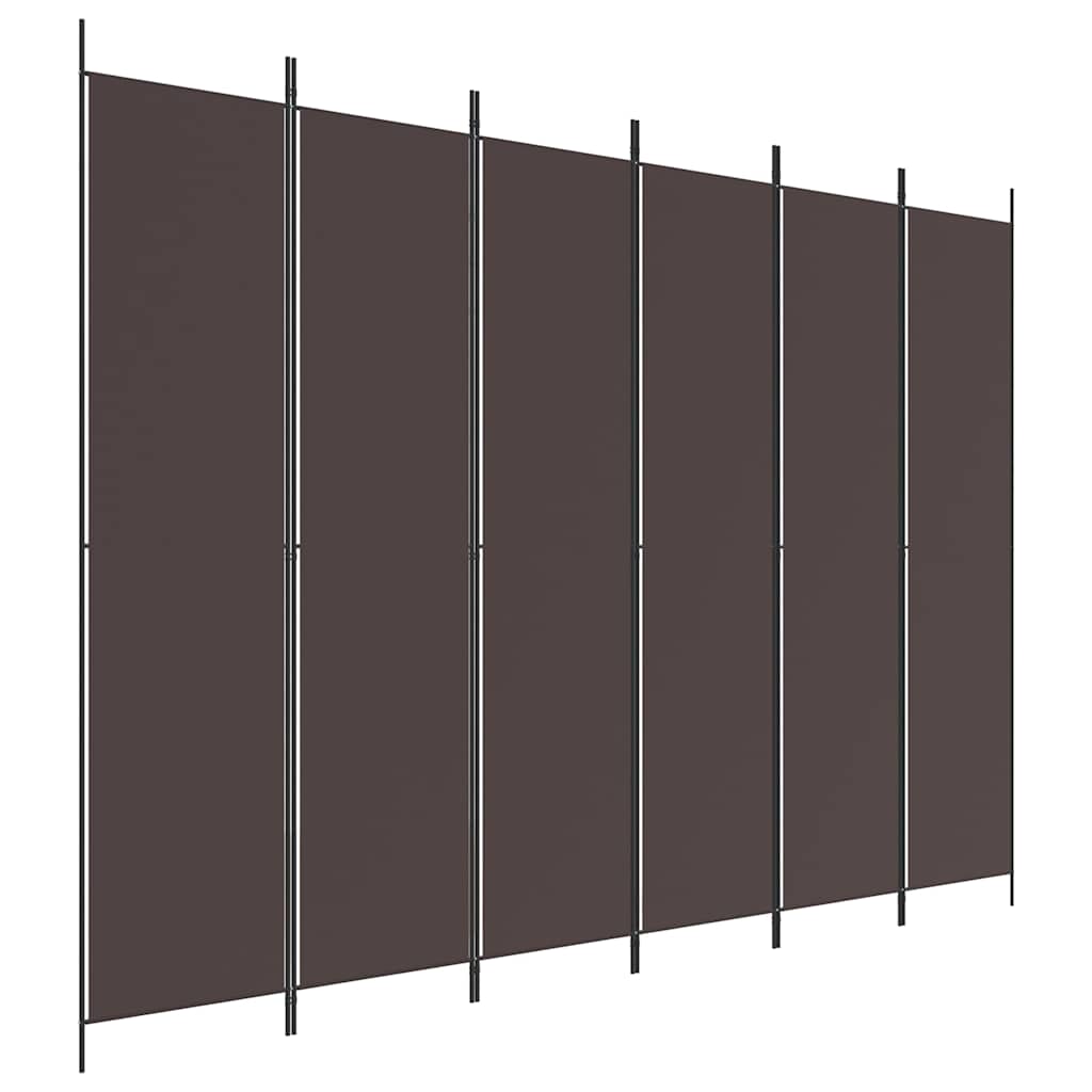 Kambario pertvara, 6 dalių, rudos spalvos, 300x220cm, audinys