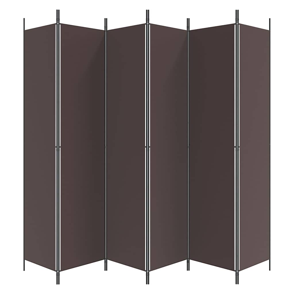 Kambario pertvara, 6 dalių, rudos spalvos, 300x220cm, audinys