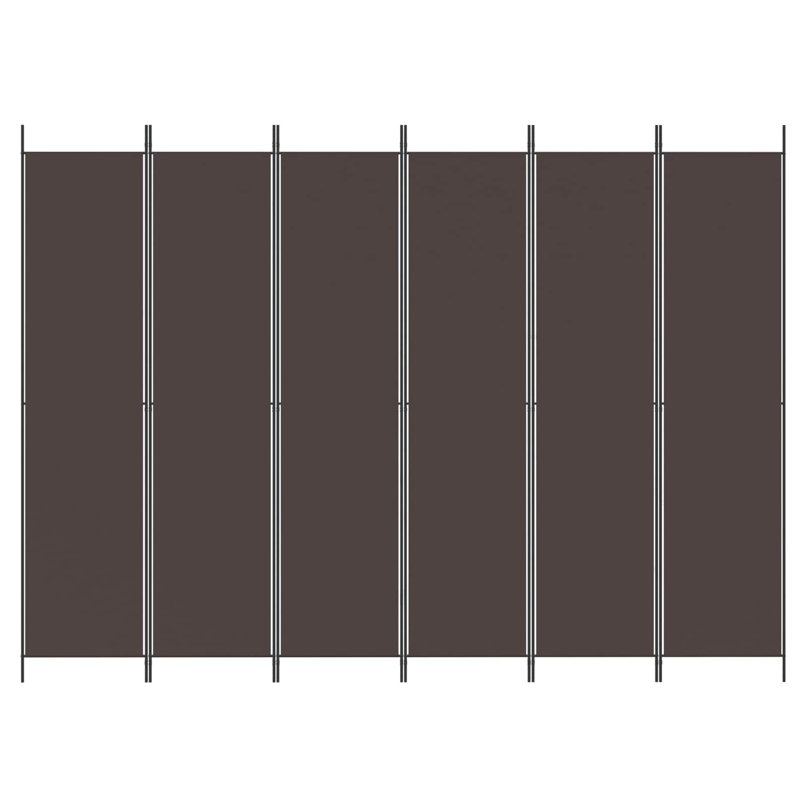 Room divider, 6-panel, brown, 300x220cm, fabric