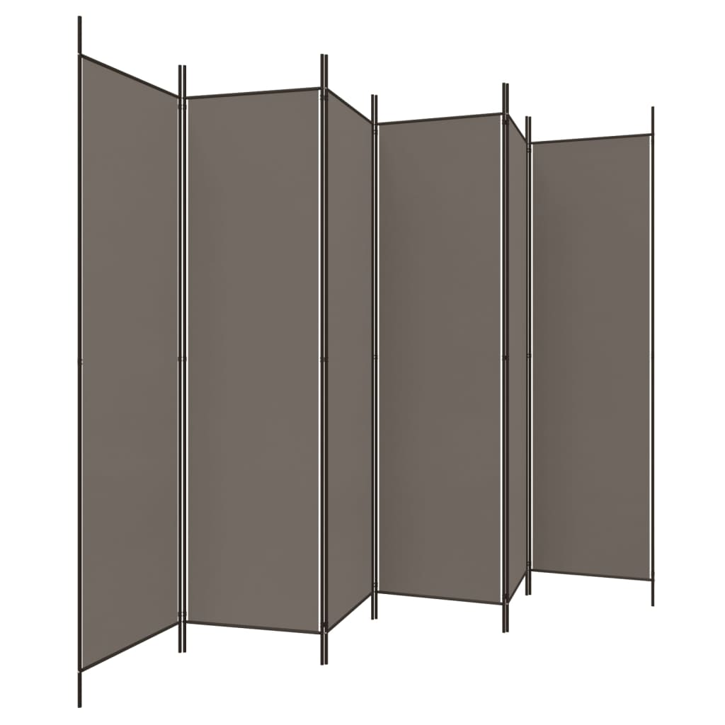 Telpa nodalījums, 6 daļas, antracītā krāsā, 300x220cm, audums