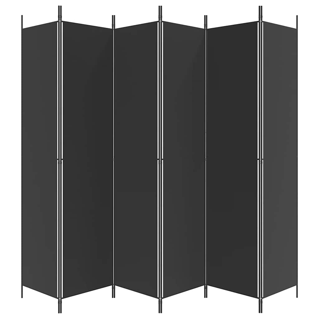 Telpu starpsiena, 6 daļas, melna, 300x220cm, audums