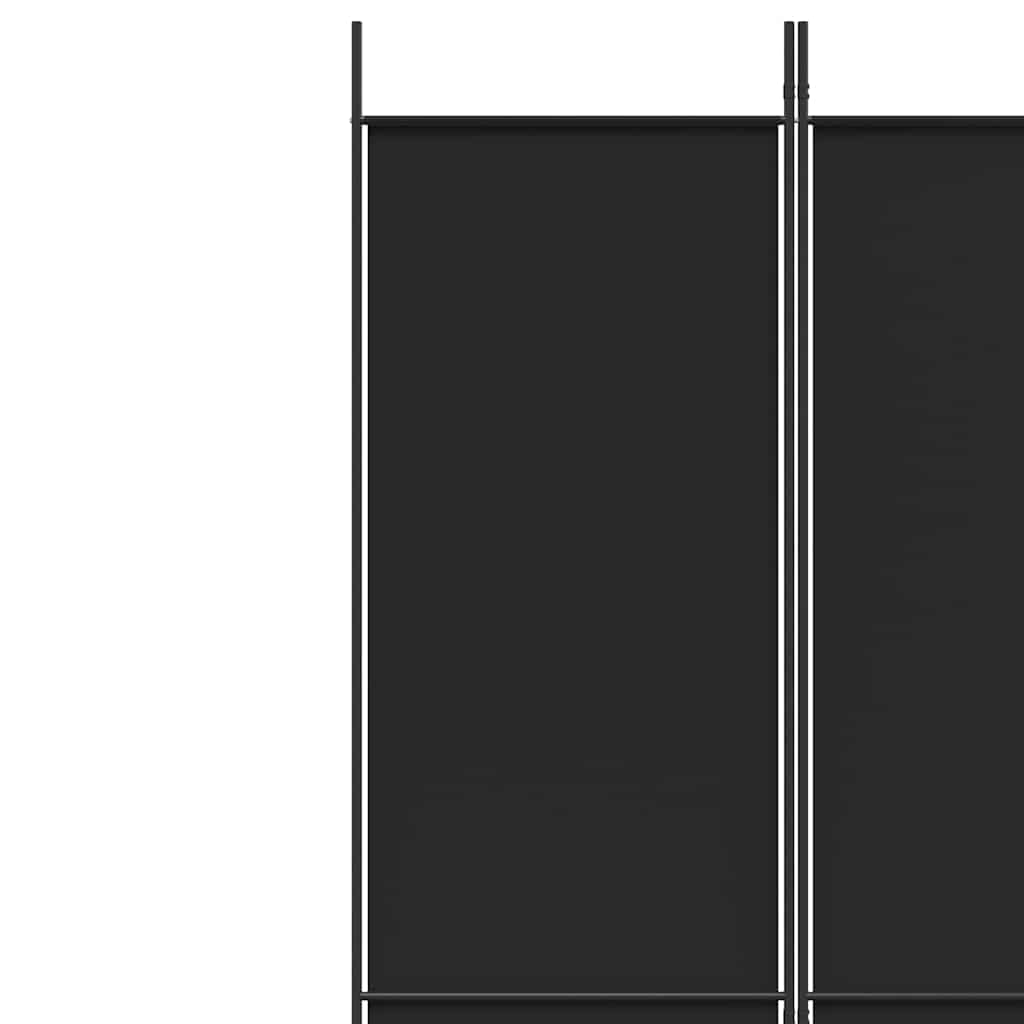 Telpu starpsiena, 6 daļas, melna, 300x220cm, audums