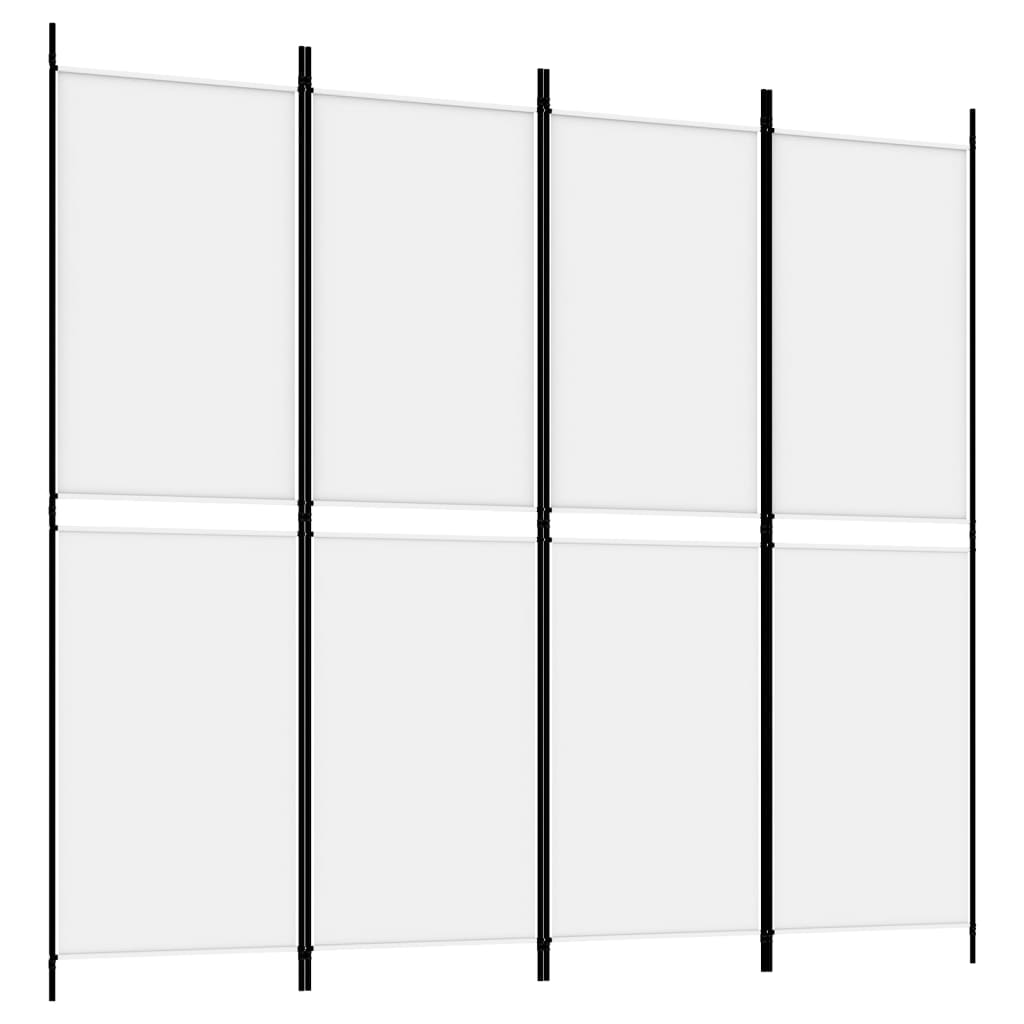 Kambario pertvara, 4 dalių, baltos spalvos, 200x180cm, audinys