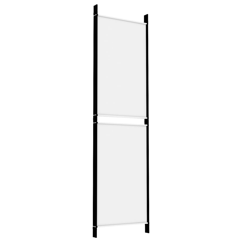 Kambario pertvara, 4 dalių, baltos spalvos, 200x180cm, audinys