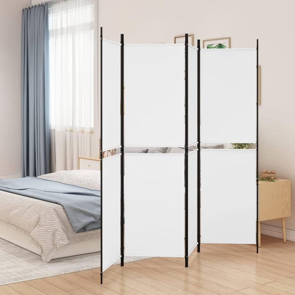Room divider, 4-panel, white, 200x180cm, fabric