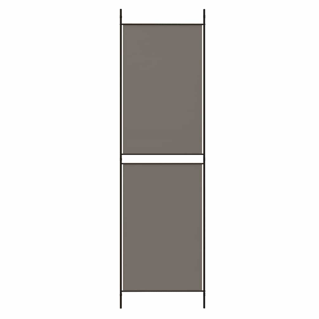 Room Divider, 5-Panel, Anthracite, 250x180cm, Fabric