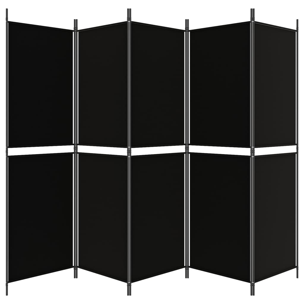 Telpas sadalītājs, 5 daļas, melns, 250x180 cm, audums