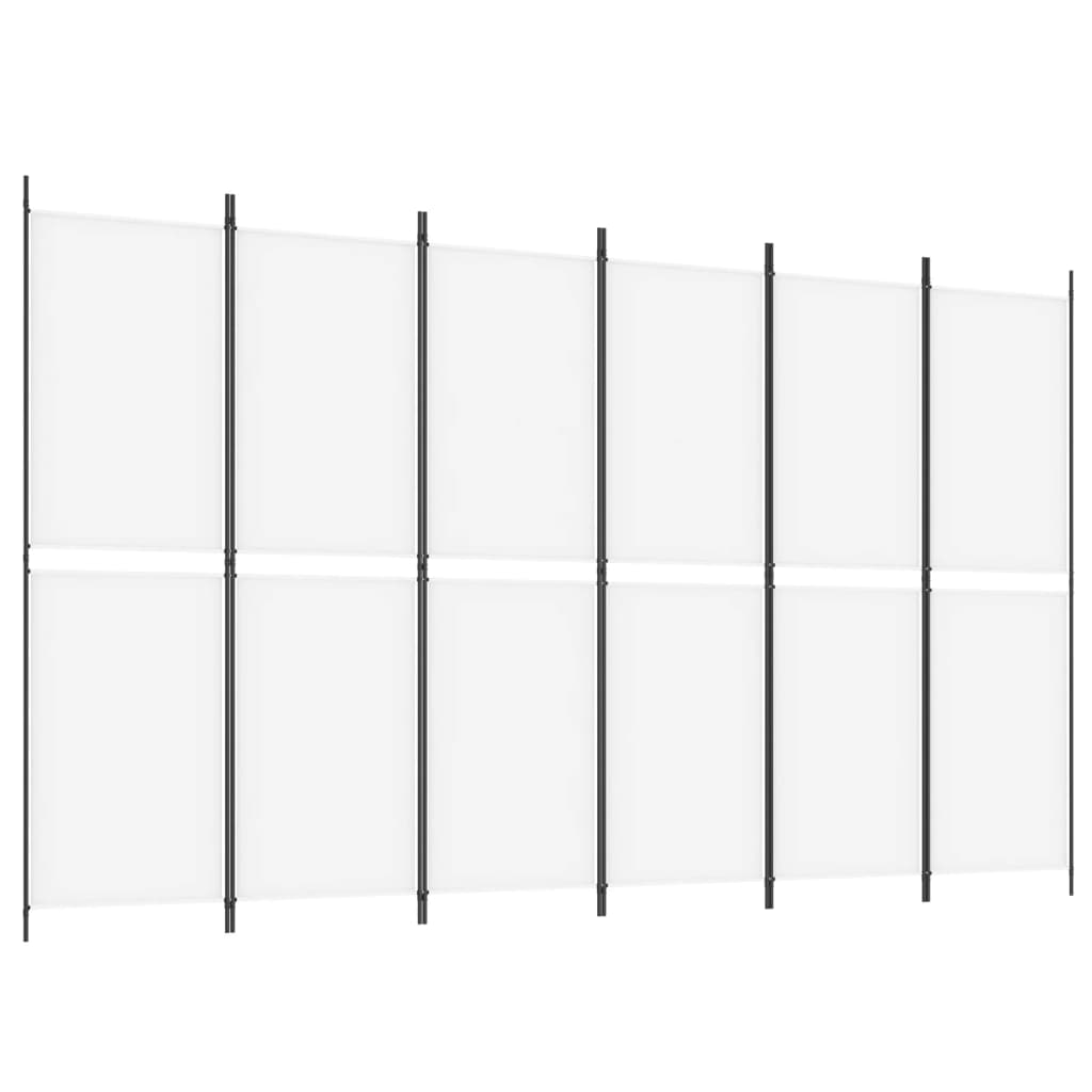 Kambario pertvara, 6 dalių, baltos spalvos, 300x180cm, audinys