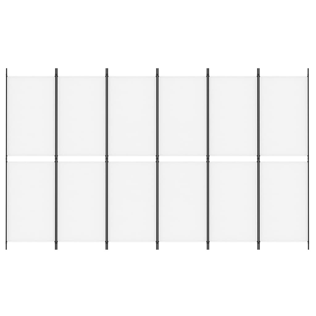 Kambario pertvara, 6 dalių, baltos spalvos, 300x180cm, audinys