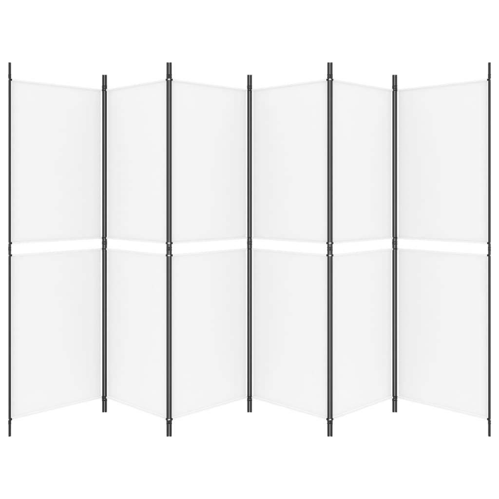 Kambario pertvara, 6 dalių, baltos spalvos, 300x180cm, audinys