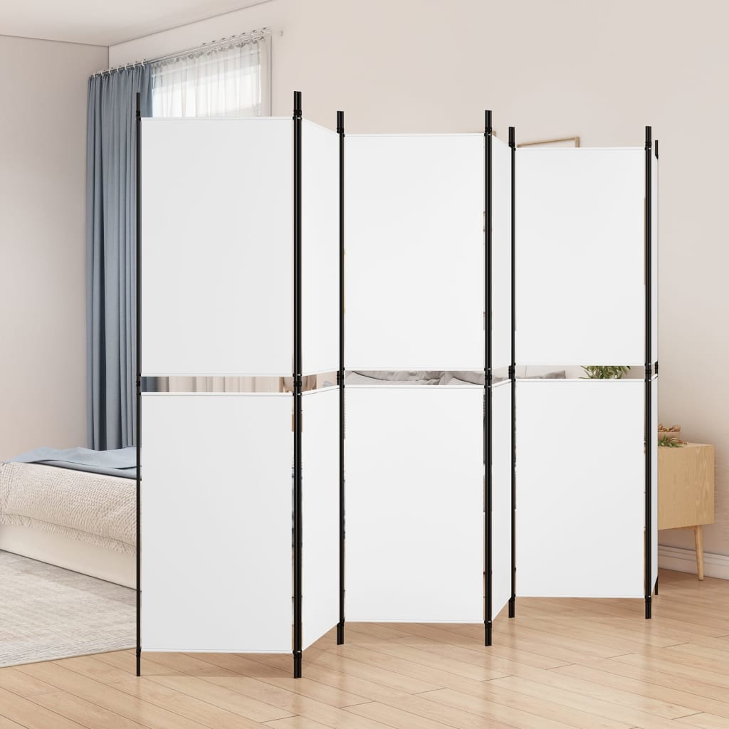 Kambario pertvara, 6 dalių, baltos spalvos, 300x180cm, audinys