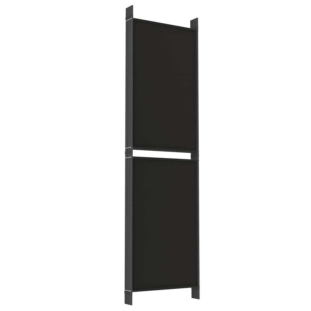 Room divider, 6-panel, black, 300x180cm, fabric