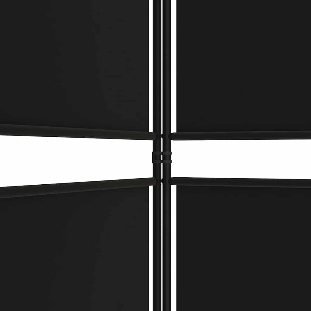 Kambario pertvara, 6 dalių, juodos spalvos, 300x180cm, audinys