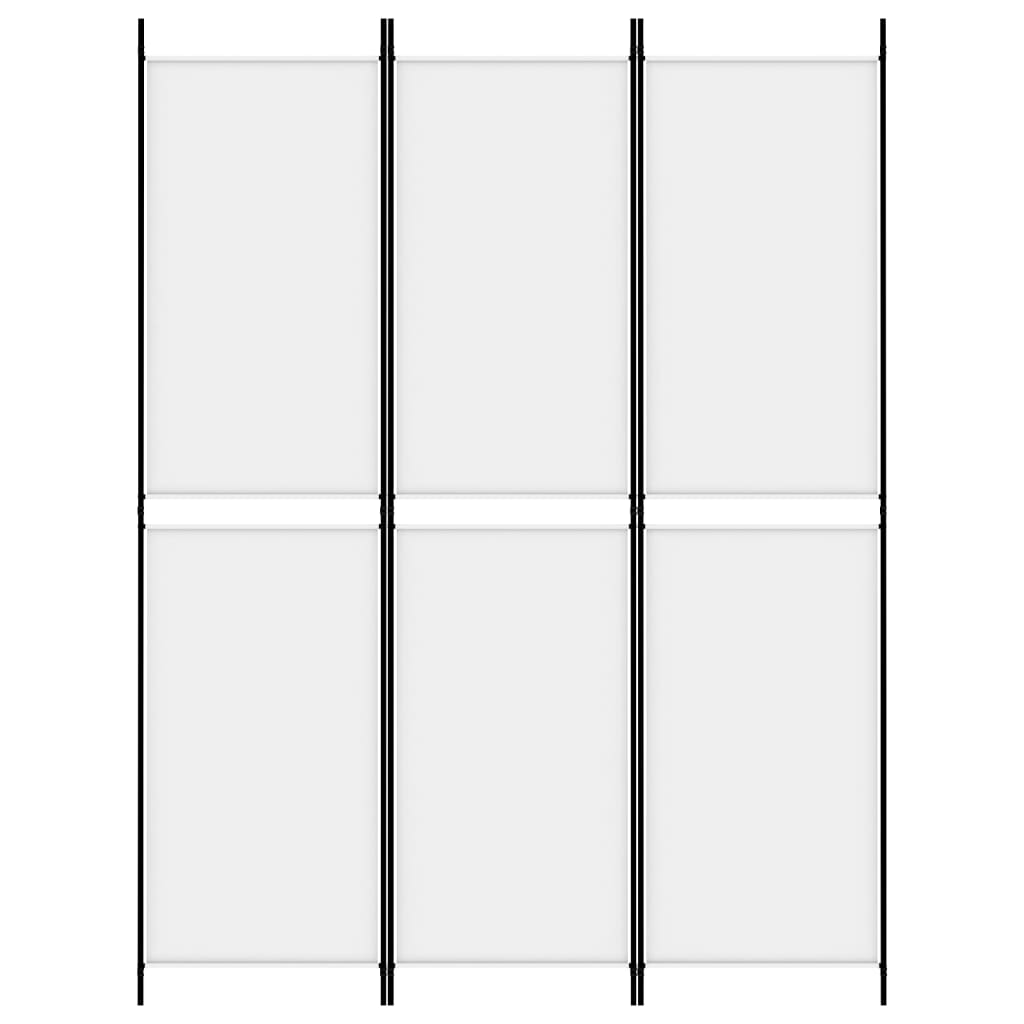 Kambario pertvara, 3 dalių, baltos spalvos, 150x200cm, audinys