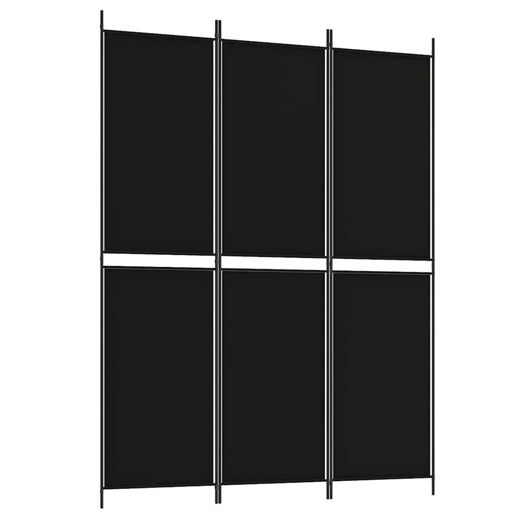 Telpas sadalītājs, 3 daļas, melns, 150x200cm, audums