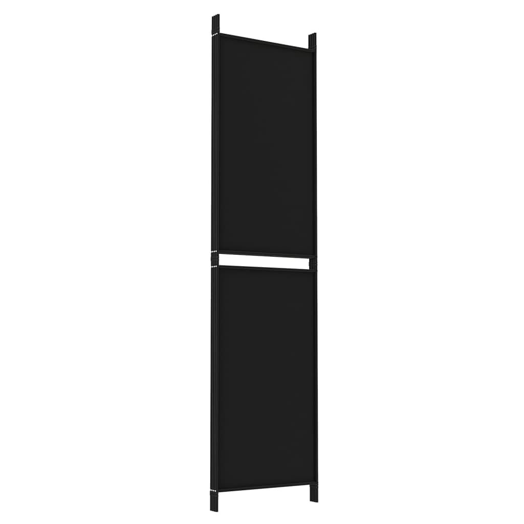 Room divider, 4-panel, black, 200x200cm, fabric