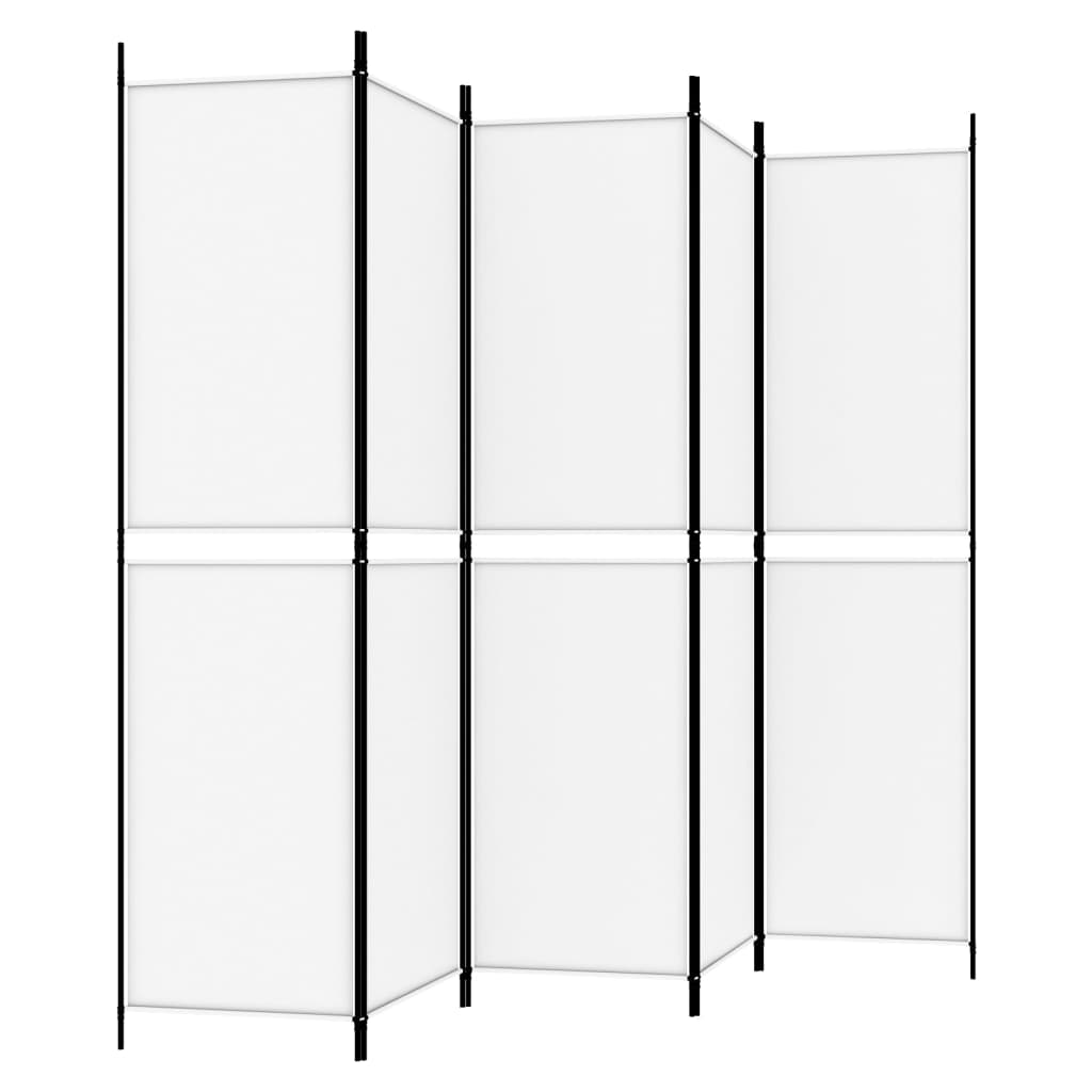 Kambario pertvara, 5 dalių, baltos spalvos, 250x200cm, audinys