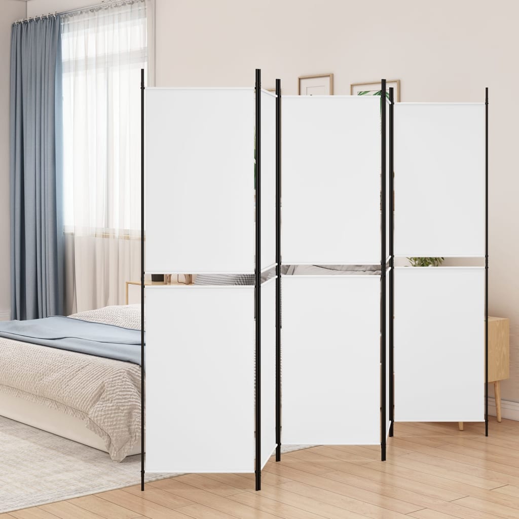 Kambario pertvara, 5 dalių, baltos spalvos, 250x200cm, audinys