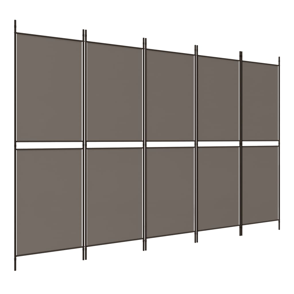 Istabas sadalītājs, 5 daļas, antracīts, 250x200cm, audums