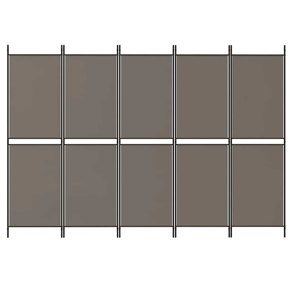 Istabas sadalītājs, 5 daļas, antracīts, 250x200cm, audums