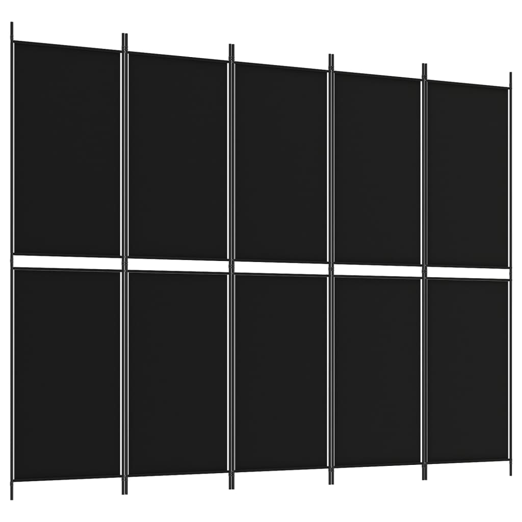 Telpu sadalītājs, 5 daļas, melns, 250x200cm, audums