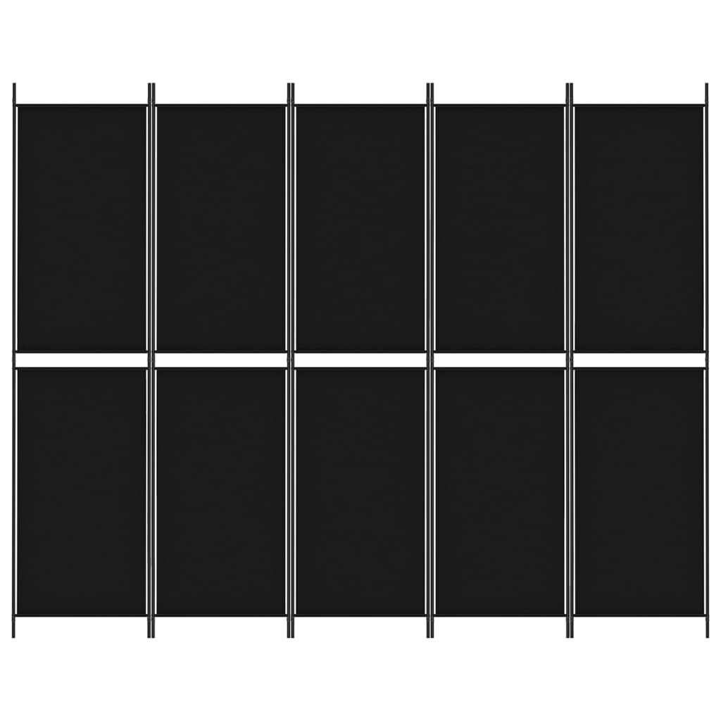 Telpu sadalītājs, 5 daļas, melns, 250x200cm, audums