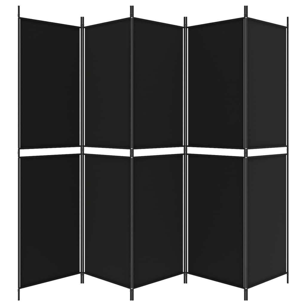 Telpu sadalītājs, 5 daļas, melns, 250x200cm, audums