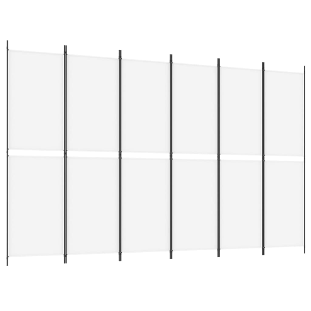 Kambario pertvara, 6 dalių, baltos spalvos, 300x200cm, audinys