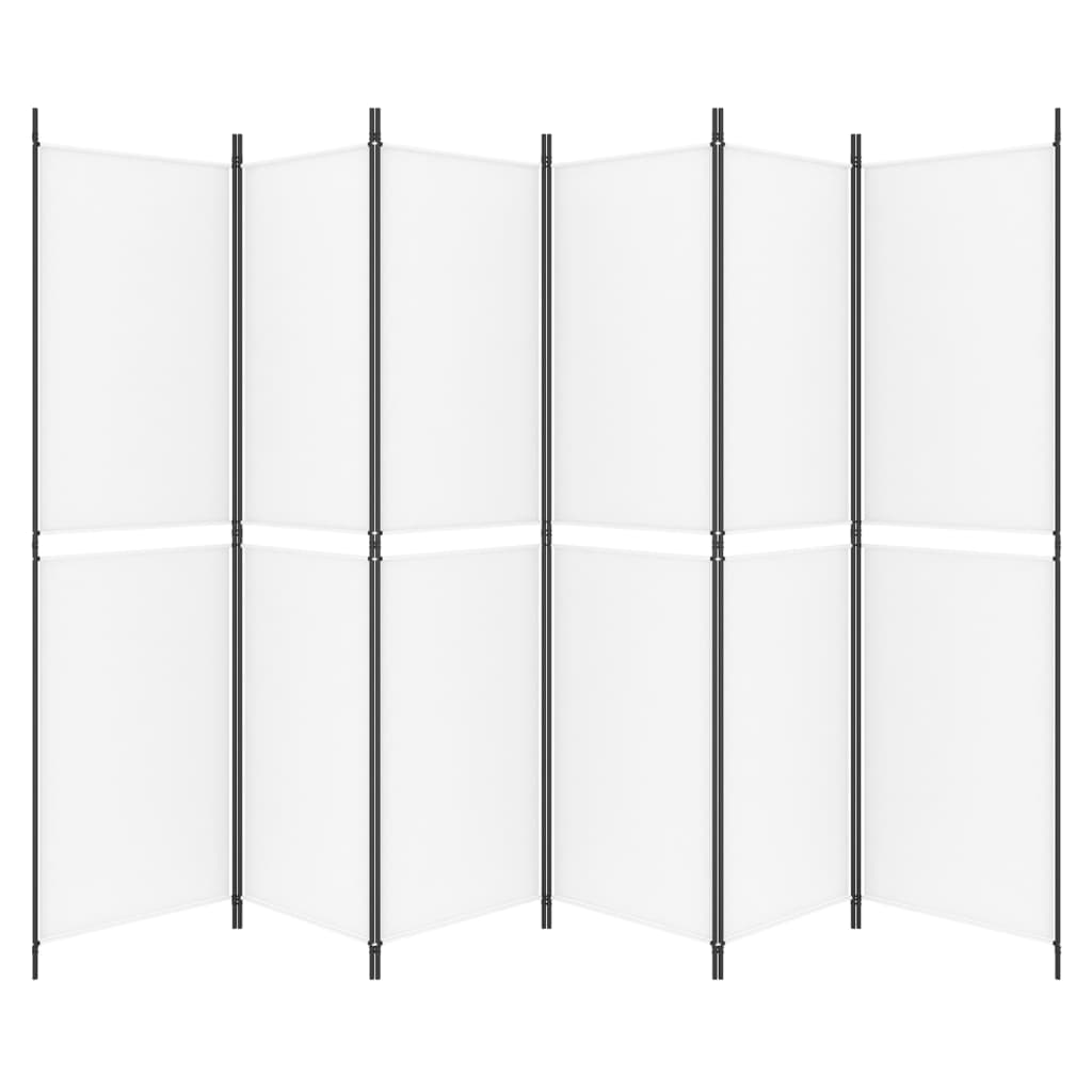 Kambario pertvara, 6 dalių, baltos spalvos, 300x200cm, audinys