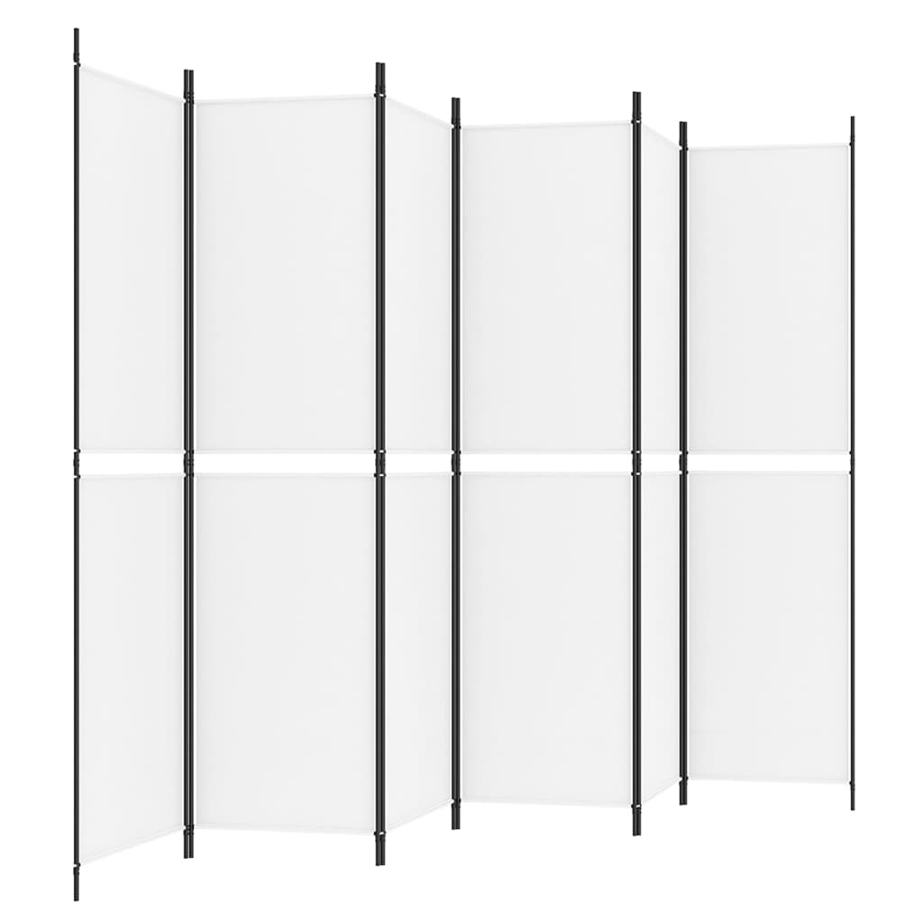 Kambario pertvara, 6 dalių, baltos spalvos, 300x200cm, audinys