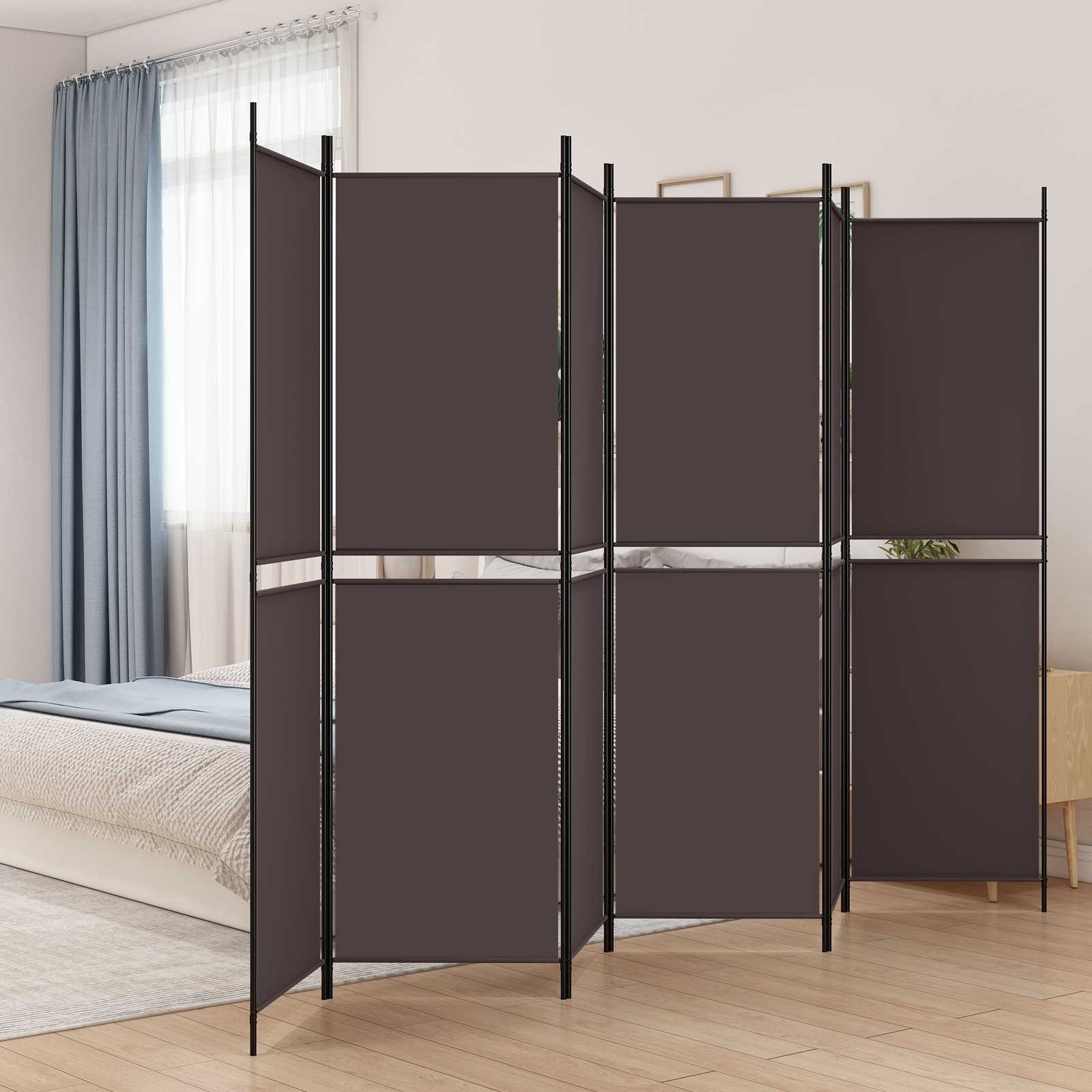 Istabas nodalītājs, 6 daļas, brūns, 300x200cm, audums