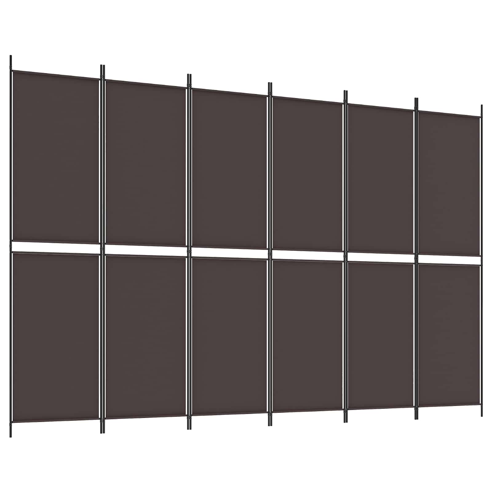 Istabas nodalītājs, 6 daļas, brūns, 300x200cm, audums