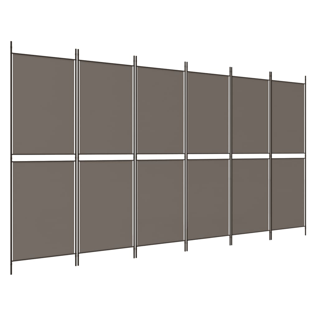 Telpas sadalītājs, 6 daļas, antracītpelēks, 300x200cm, audums