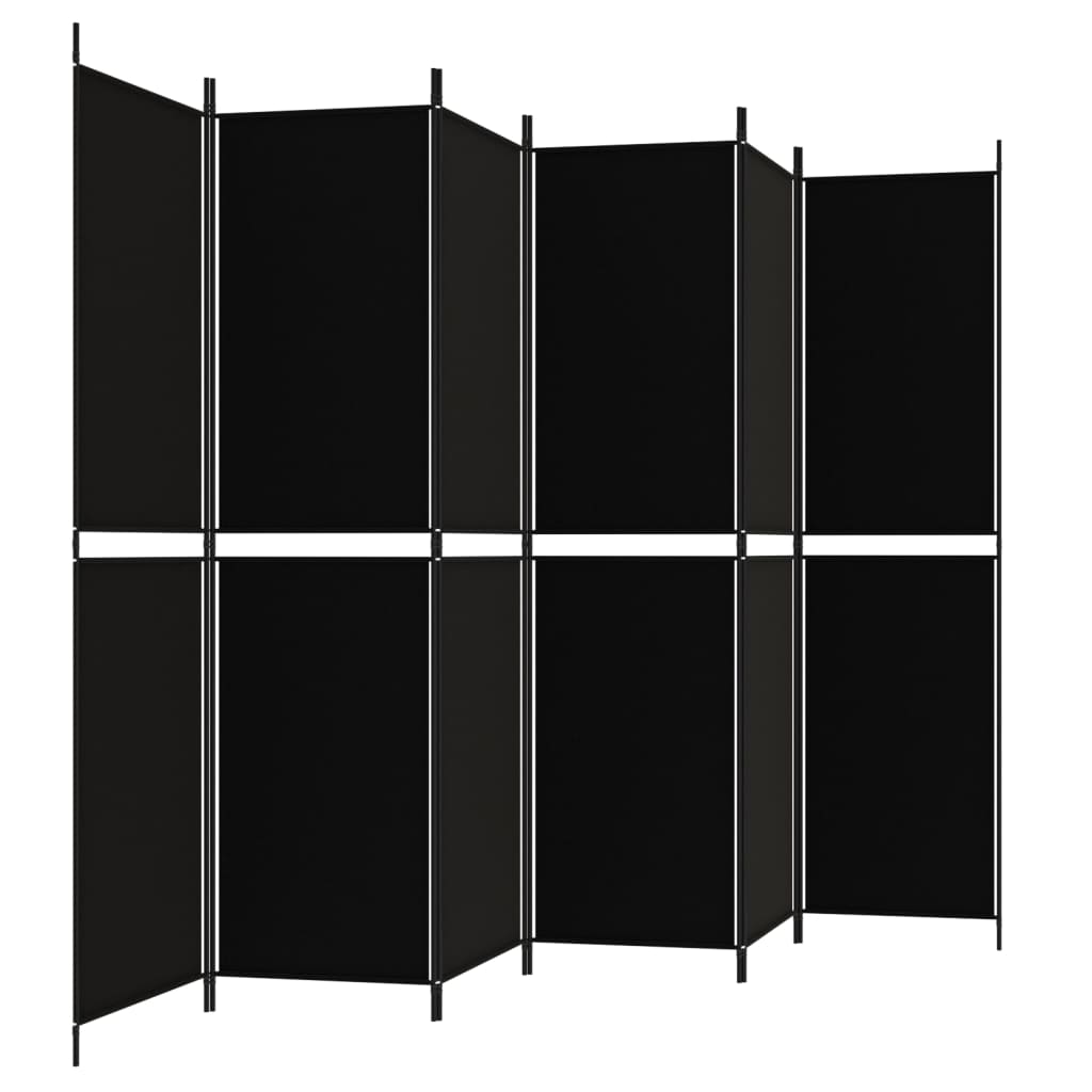 Istabas starpsiena, 6 daļas, melna, 300x200cm, audums
