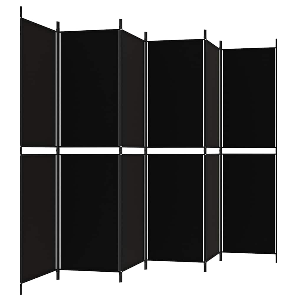 Istabas starpsiena, 6 daļas, melna, 300x200cm, audums